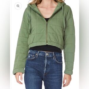 bobi Olive Green Quilted Puffer Jacket